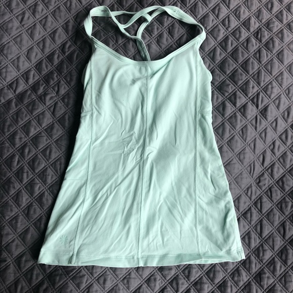 Athleta Inner Goddess Seafoam Green Mint Racerback Tank Top - Picture 3 of 8